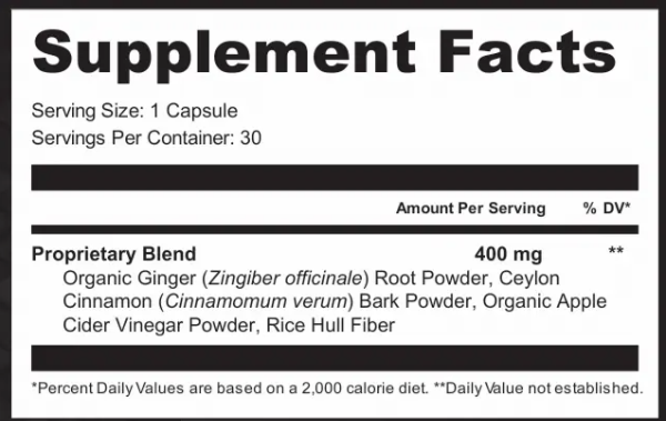 Laellium supplement facts.