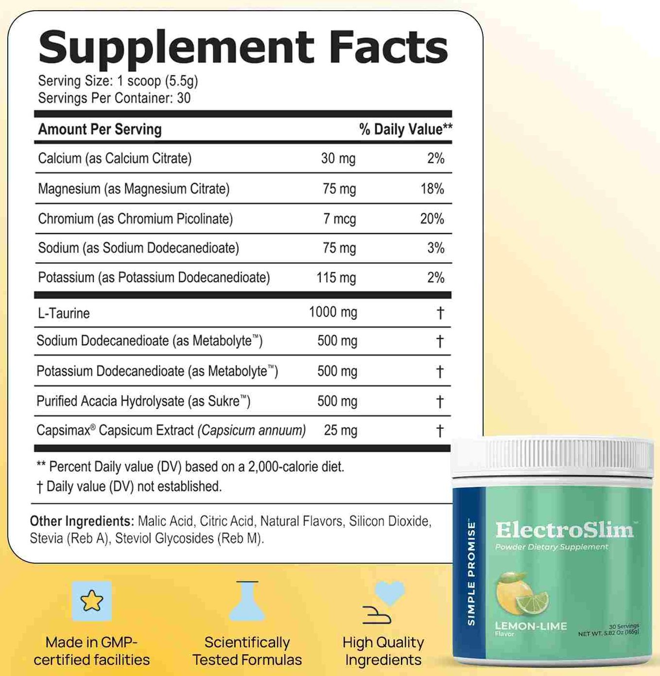 ElectroSlim Supplement Facts